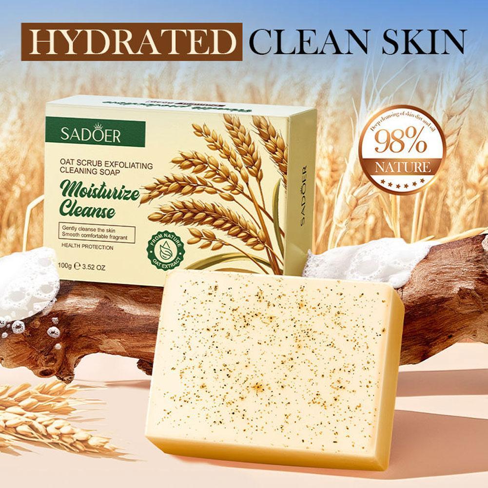 Skincare Oat - Hafer-Peeling-Reinigungsseife Sanfte Feuchtigkeitsspendende Tiefenreinigende Körper- und