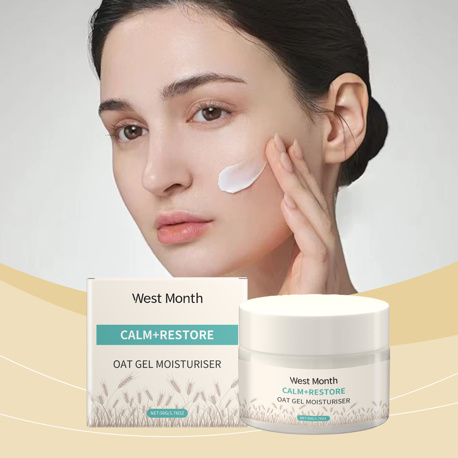 Skincare Oat - 50g Hafer Feuchtigkeitscreme für das Gesicht: