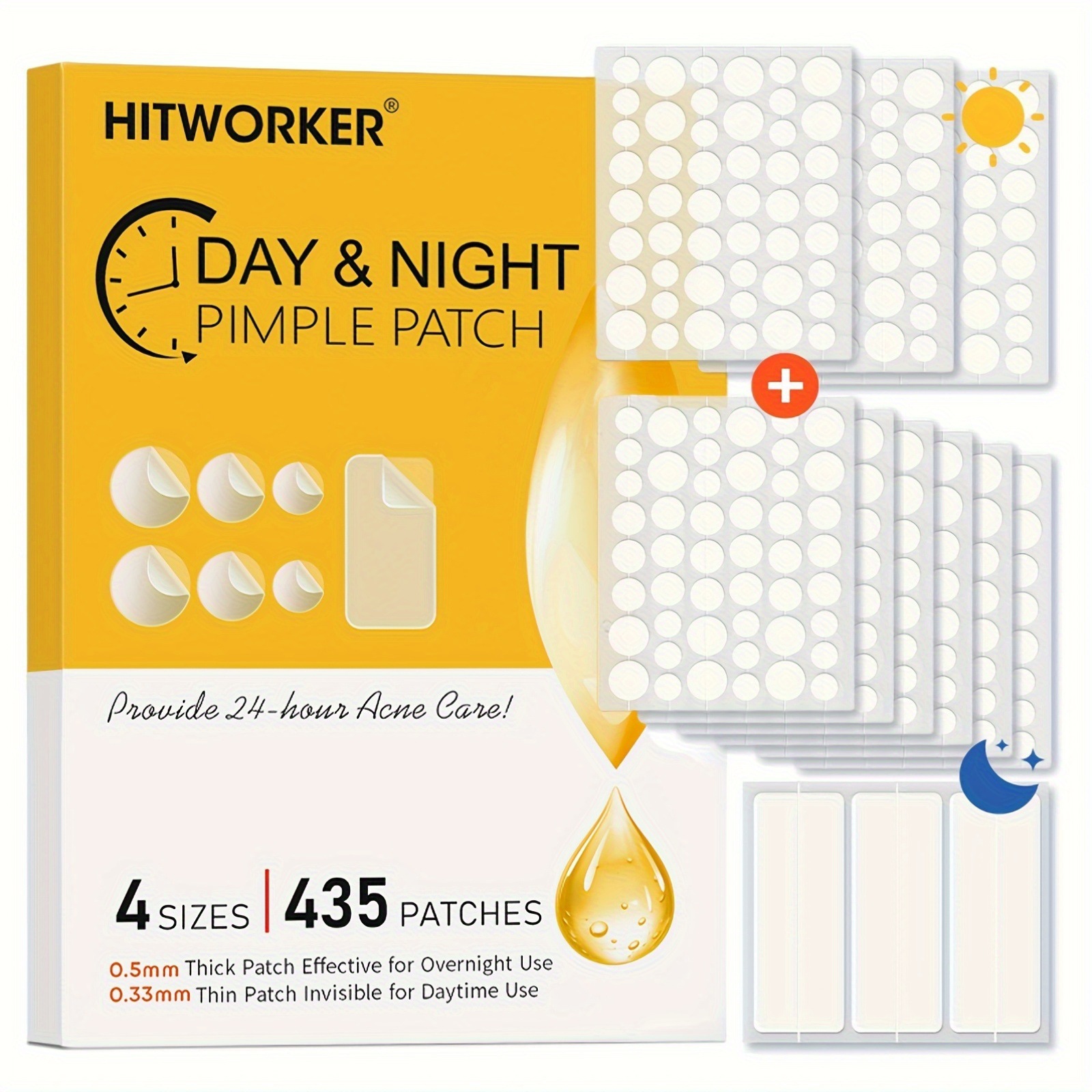 Skincare The Originote - 435 Stück transparente Akne-Patches, alkoholfrei, sanft