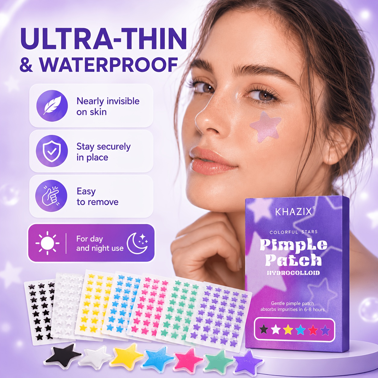 280 Aufkleber – Bunte Stern-Ak – Skincare The Originote Bewertung und Preis
