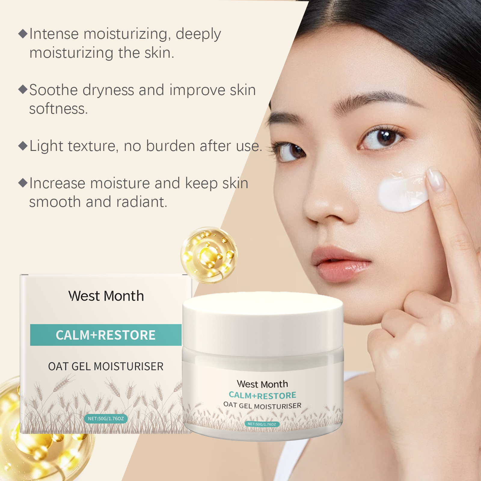 50g Hafer Feuchtigkeitscreme f – Skincare Oat Bewertung und Preis