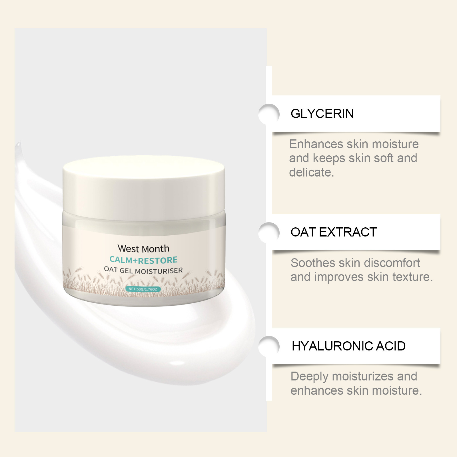 50g Hafer Feuchtigkeitscreme f – Skincare Oat Bewertung und Preis