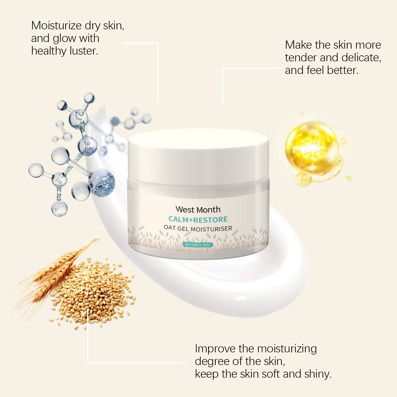 50g Hafer Feuchtigkeitscreme f – Skincare Oat Bewertung und Preis